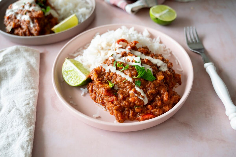 Chili sin Carne mit Bohnenbrei