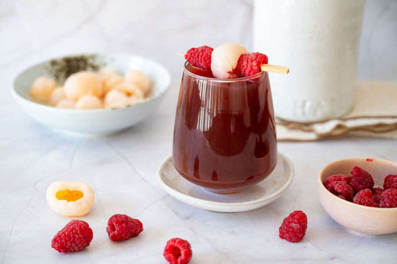 Litschi-Himbeer-Rosé-Cocktail